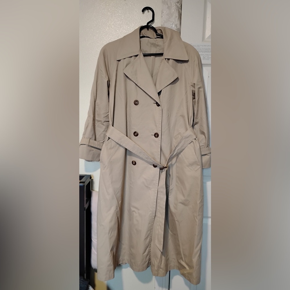 London Fog Beige Double-Breasted Trench Coat